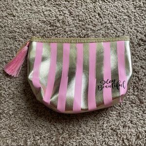 Gold and Pink Makeup Bag